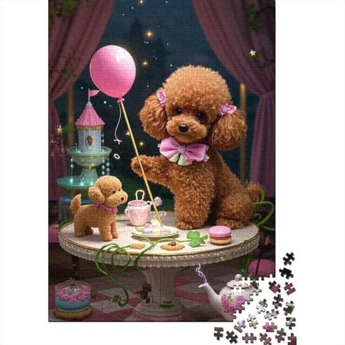 Teacup Poodle Jigsaw Puzzles Puzzle for Adults Kids. 1000 Pieces Whimsical Challenge Toy Educational Game Home Decoration for Adults& Kids Age 14 Years Up 1000pcs (75x50cm)