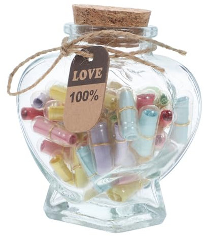 BESTOYARD 1ensemble Bouteille Capsule Décorative avec Couvercle Messages Personnalisés pour Anniversaire Saint-Valentin Amoureux Et pour Stocker Souvenirs Et Émotions