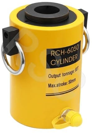 Cric da pavimento, RCH-6050 Pistone cavo, martinetto idraulico a stantuffo cavo da 60 tonnellate e 50 mm, cilindro idraulico cavo,Sollevalo