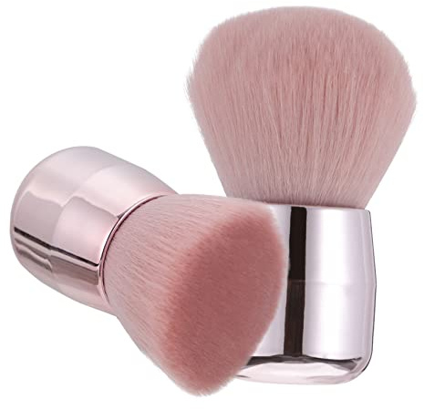 LALADEFIEE 2pcs Retractable Mushroom Head Makeup Brushes Set, Loose Powder and Blush Foundation Brushes, Portable Face Powder Tools for Travel and Daily Cosmetic Application