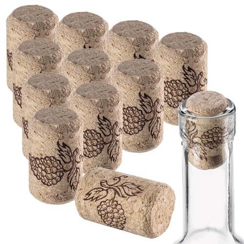 KADAX Corchos naturales de 38 x 23 mm, para cerrar herméticamente botellas de vino y botellas de licor, corchos de vino de corcho natural, corchos para manualidades (50 unidades)