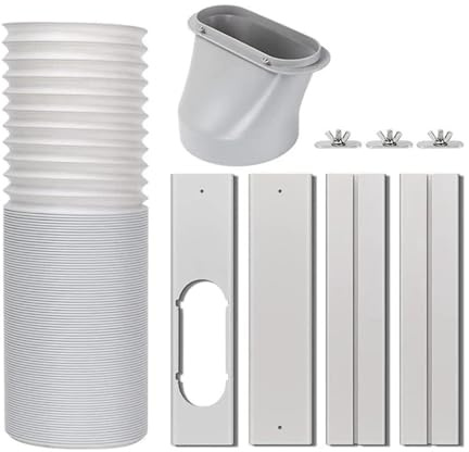 Kit de ventilación de ventana for aire acondicionado portátil N85R con manguera de escape de 5.9 pulgadas, puerta corrediza ajustable sin costuras, kit de sellado de ventana