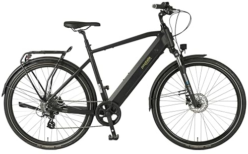 Prophete Entdecker 2.0 E Bike Herren 28 Zoll Trekkingrad mit Hinterradmotor Enovation 40 Nm Altus 8 Gang bis 100 km Reichweite LED Licht 40 Lux hydraulische Scheibenbremse Schwarz Matt