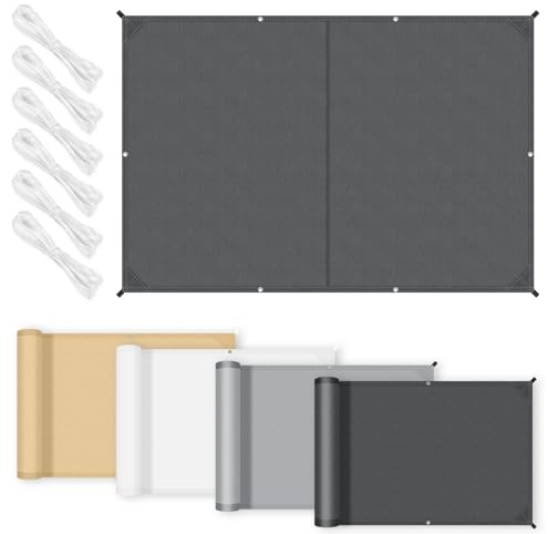 COOL AREA Toldo Vela Impermeable con Bordes Rectos Vela de Sombra Rectangular 3x4m Toldos Fibra de Poliéster PES con Protección UV para Patios,Terrazas,Jardines,Antracite