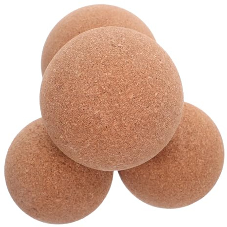 FONDOTIN 4 Stück Kork Massagebälle Faszienbälle für Tiefengewebsmassage Muskelentspannung Faszienstimulation Nachhaltige Yoga Massage Handbälle für Physiotherapie und Triggerpunkttherapie