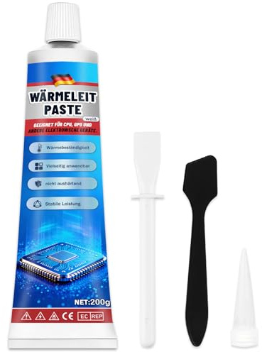 Kühlpaste, CPU Wärmeleitpaste, Thermalpaste, Beständig gegen Hohe und Niedrige Temperaturen, Starke Wärmeleitfähigkeit, Geeignet für GPU, CPU, Speicher und Elektronische Komponenten (200g)