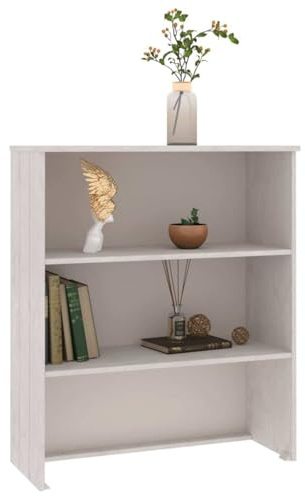 Holamys HAMAR Highboard-Oberteil Weiß, 85x35x100 cm, Massivholz Kiefer, mit 2 Ablagen, robuster Schrankaufsatz für zusätzlichen Stauraum