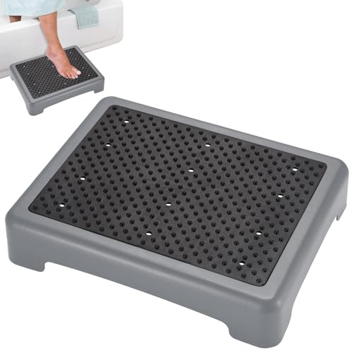 rutschfest Halbstufe, Einstiegshilfe Tritthocker, Beweglich Tragbare Steighilfe Treppen Stufe,Trittstufe Indoor und Outdoor, Tragkraft von bis zu 200 kg, für Bad, Küche, Türschwellen, Schwarz