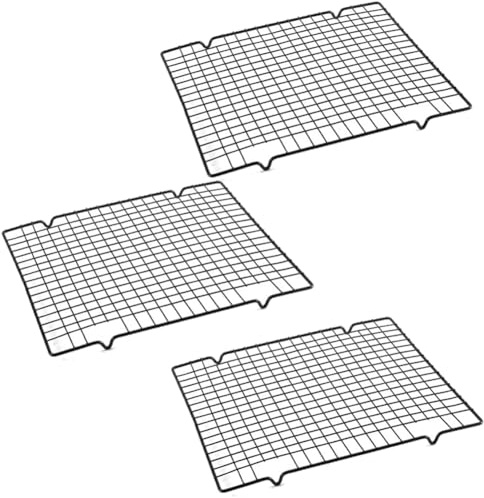 Buhdjfnke Herramientas para Hornear Rejilla para Enfriar Pasteles Red de Secado Antiadherente Cuadrada Rejilla para Enfriar Pan y Pasteles 28x25,5x1,5 cm