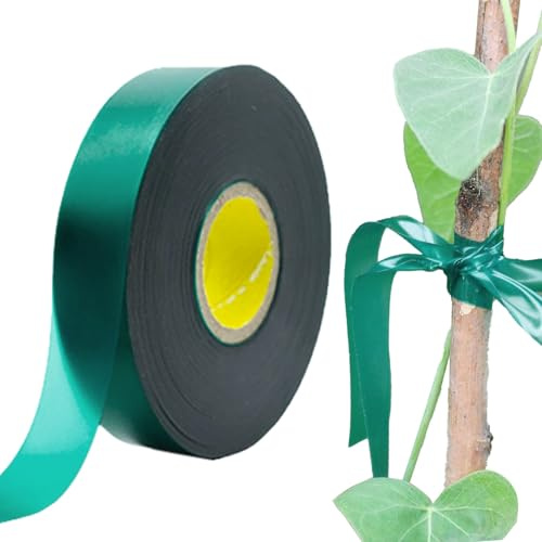 Cinta de árbol, correas elásticas de PVC no pegajosas de 150 pies, cinta verde de 1/2 pulgada para plantas, para flores al aire libre, tallo de uva, vid de tomate, vegetales, arbustos