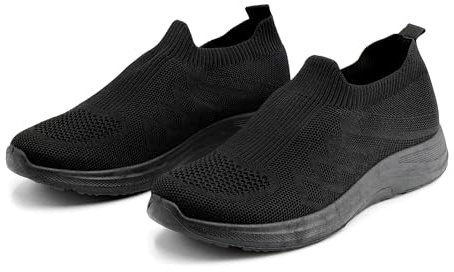 JOMIX Scarpe Slip On Donna Traspiranti in Maglia Elasticizzata Sneakers Casual Senza Lacci per Camminare Tempo Libero Viaggio Lavoro Leggere con Soletta Memoria Morbida Comoda