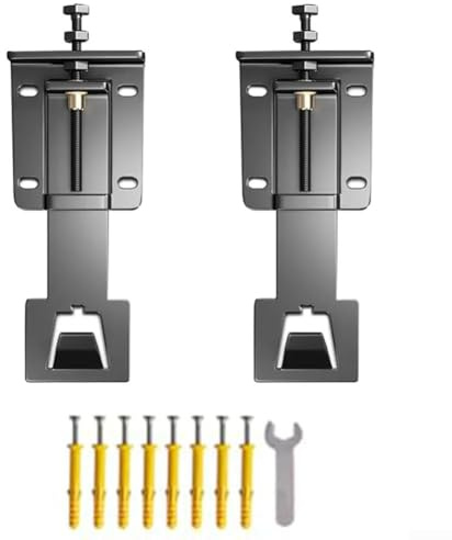 Set di 2 ganci regolabili per sollevamento cappa con robusto acciaio laminato a freddo e maggiore stabilità per un affidabile supporto per cappa da cucina (versione estesa)
