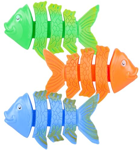 VEYLIN Pool Diving Toy Fish Set, 3Pcs Swimming Sinkers for Underwater Training, Summer Swim Water Fun Pool Games