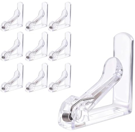 QTORCHE 10 Pinces pour Nappe Extérieure, Attaches Transparentes Anti-Vent avec Ressort en Acier Inoxydable, Fixation pour Table de Jardin, Terrasse et Pique-Nique jusqu'à 45 mm
