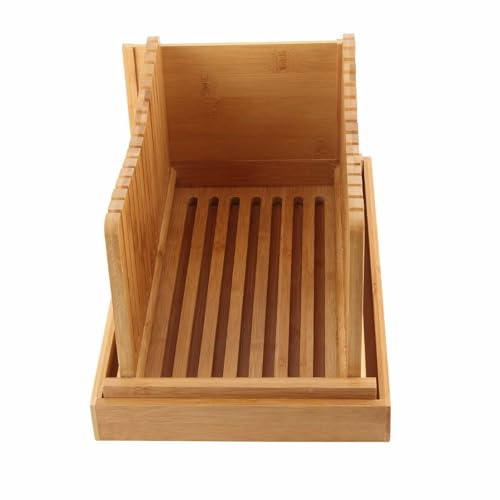 Generic Guide de Tranchage de Pain en Bambou, Machine à Trancher le Pain Pliable, coupé Uniformément et Rapidement pour le Fait Maison, Matériau en Bambou Naturel