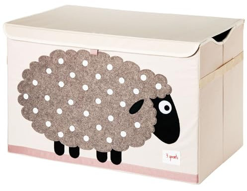 3 Sprouts Spielzeugkiste mit Deckel – Aufbewahrungsbox für Kinderzimmer, Spielzeugbox für Kinder, Spielzeug Kiste - Schaf