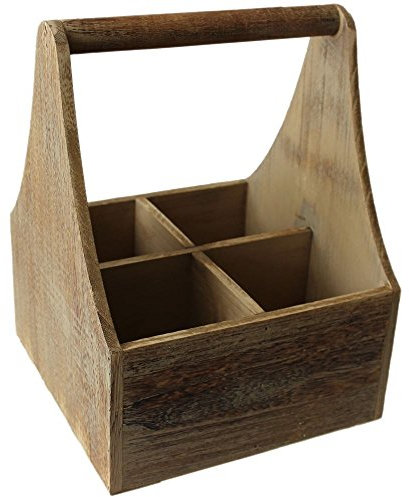 Oak Effect Four Bottle Wooden Carrier