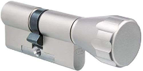 EVVA EPS Knaufzylinder mit 3 Schlüssel + Sicherungskarte, einzelschließend oder gleichschließend, Schließanlage, Zylinderschloss mit Knauf, Länge A:27 mm K:31 mm