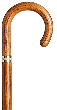 Bastón con Curva para Caminar de Madera con puño Madera soflamado Ligero 0.3kg, Alto 92cm (570)