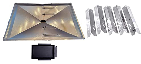 Quickflame Grill Drip Pans Adjustable Grease Tray and Heat Plates Set Fit for DynaGlo, Uniflame, BHG, Backyard Grill Models -(30)