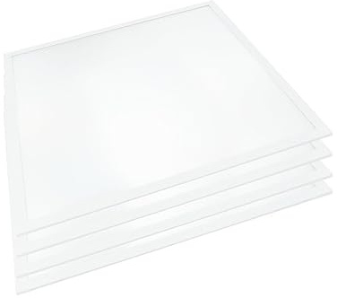 ENOVALITE 4er Pack LED Panel 62x62 cm UGR19, 36W 3600lm, 3000K Warmweiß | flimmerfrei, Rasterleuchte, flache Einbauleuchte für Rasterdecke, Paneele mit 230V Marken-Netzteil, 620x620x0,9mm