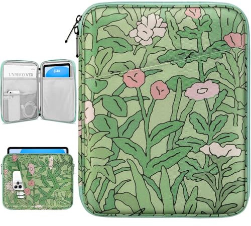 Dadanism 9-11 Zoll Tablet Tasche Hülle für iPad Air/Pro 11, iPad (A16) 11. Gen 11, i-Pad 10. Gen 10,9 Air 5/4, i-Pad 9/8/7. Gen 10,2, Galaxy Tab A9+ 11/S9 FE 10,9, Tab M11 11,Mohn