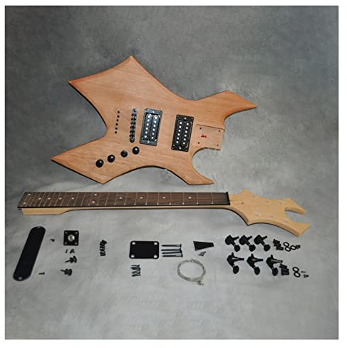 39 Zoll DIY E-Gitarren-Kit Mahagoni Korpus Ahorn Hals Palisander Griffbrett Fachmann E-Gitarren-Bausatz