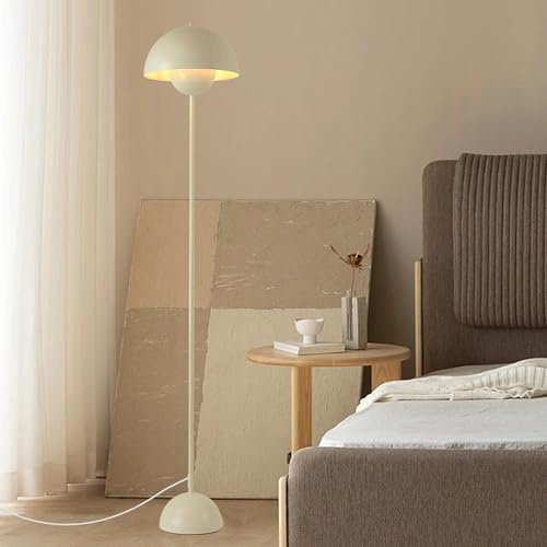 SUNLLOK Moderne Industrie LED Stehlampe Stehtischlampe - Vintage Eckregal Bett Leselampe Steh Schreibtischlampe - Tageslichtlampe Standleuchte Deko für Wohnzimmer Schlafzimmer, fassung e27 (Weiß)