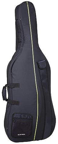 GEWA Cello Gig Bag aspirant 1/16, 10 mm skumstoppning, ryggsäcksrem, notväska, bågväska