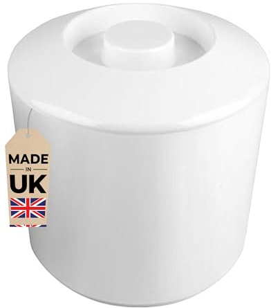 Chabrias Ltd Cubitera redonda de plástico con tapa, sin BPA, aislamiento de doble pared de 4 litros, cubos de hielo para fiestas, fabricado en el Reino Unido, perfecto para bares, accesorios de bar