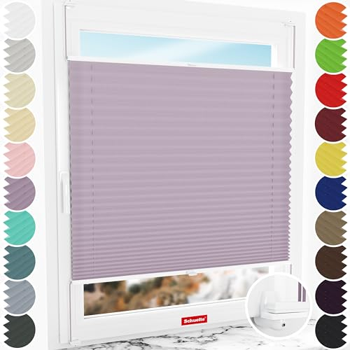 Schuette® Plissee ohne Bohren ● Premium Kollektion: Plum Charm (Lila) ● 80x130cm (Breite x Höhe) ● Suprafix Faltrollo X Klemmfix Rollo ● Blitzschnelle Montage inkl. Video