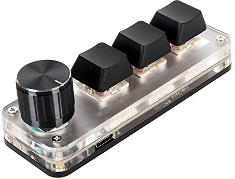 Mechanische Hotswap-Tastatur mit Makro-Tasten, Individuelle Knöpfe, USB-Tastatur für PC-Gaming und Büroarbeit (3 Tasten 1)
