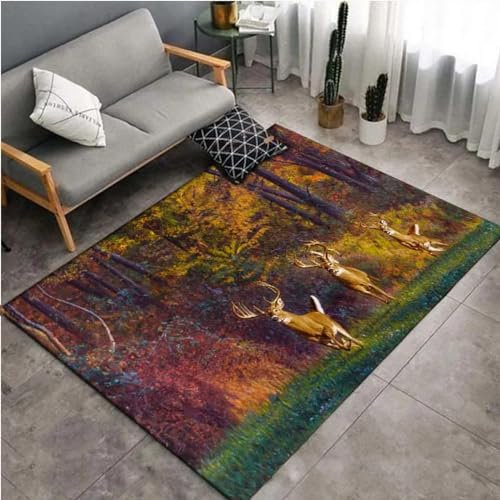 Kind Teppich 140 X 200 Cm / 55,11 X 78,74 Zoll, Schlafzimmer Teppich, 3D Teppiche Wohnzimmer Teppiche Weich Rutschfest Teppich Für Wohnzimmer Schlafzimmer Bettvorleger Wildtier Elch -6K7X5S4X8J0V6J5T7