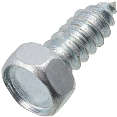 AERZETIX - C75180 - Lot de 50 Vis autotaraudeuses Ø6.3x16 mm à tête hexagonale 6 pans - DIN7976 - tôle métaux assemblage - en acier au carbone - finition zinguée