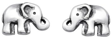 Zenvie Pendientes elefante, plata de ley 925, buena suerte | plata de ley 925, 8x5 mm, sin níquel, caja de regalo, elefantito