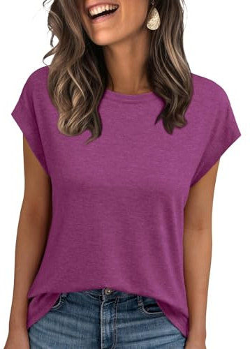 AirMood Maglietta da donna estiva casual con maniche ad aletta