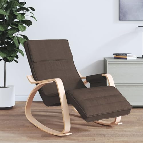 LAPOOH Gungstol, mörkbrunt tyg, amningsstol, relaxstol, lässtol, matningsstol, relaxfåtölj – 351078