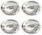 Lot de 4 photophores ronds en verre transparent de différentes formes pour bougies chauffe-plat de 4 cm de diamètre