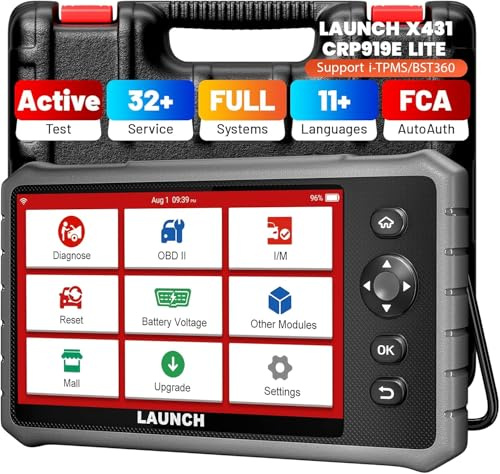 LAUNCH X431 CRP919E LITE obd2 diagnosegerät für alle Fahrzeuge,LAUNCH diagnosegerät Auto mit OE-Level Alle System Diagnose und 32+ Reset,auslesegerät Auto für Active Test,FCA,2 Jahre Upgrade