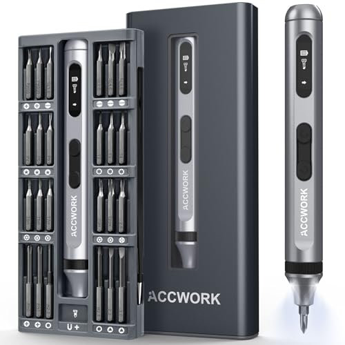 Elektrischer Schraubendreher, 52 in 1 Präzisions Electric Screwdriver - mit 48 Magnetischen S2 Bits mit LED Bildschirm Magnetische Elektro Schraubendreher für Laptop, Brillen, Uhren