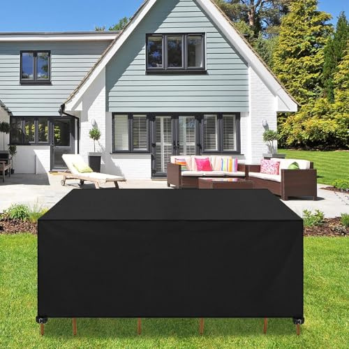XIANGPEIFBH Housse de Protection Imperméable pour Meubles de Jardin 130x80x100cm/LxWxH Rectangulaire Tissu Oxford 420D, Coupe-Vent, Anti-UV, pour Table, Chaise, Canapé, Protection Toute L'année Noir