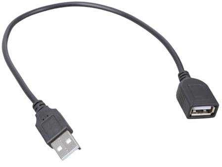 DOSERTY Cavo di prolunga USB 2.0 da maschio a femmina, 30 cm, trasferimento dati ad alta velocità e ricarica per PC, laptop, stampanti, fotocamere, USB A maschio a femmina, cavo dati