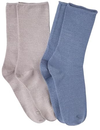 Damart Thermolactyl Femme Lot de 2 Paires de Chaussettes | Maille douce, Vêtement Thermique, Gris, 39/41