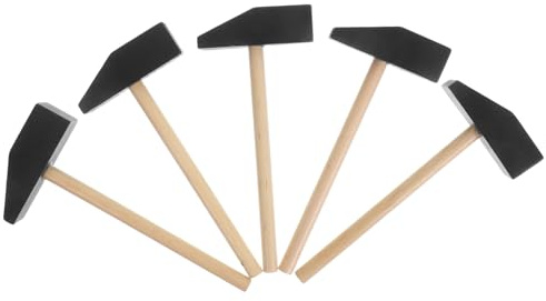 FUNNETOYU 5pcs Mini Wooden Hammer Toy for Kids Small Solid Wood Mallet Set for Toddler Diy Building Safe Child Wooden Toy Hammer Blocks for Birthday Party