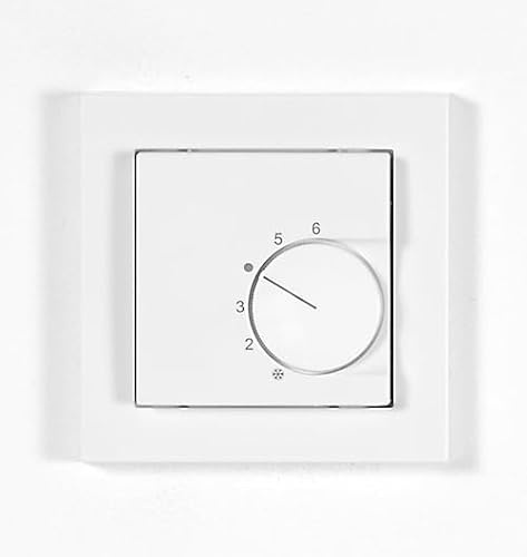 Ritzer Raumthermostat für Gira E2 mit 1-Fach Rahmen, Raumtemperaturregler Fußbodenheizung (ohne Rahmen reinweiß glänzend)