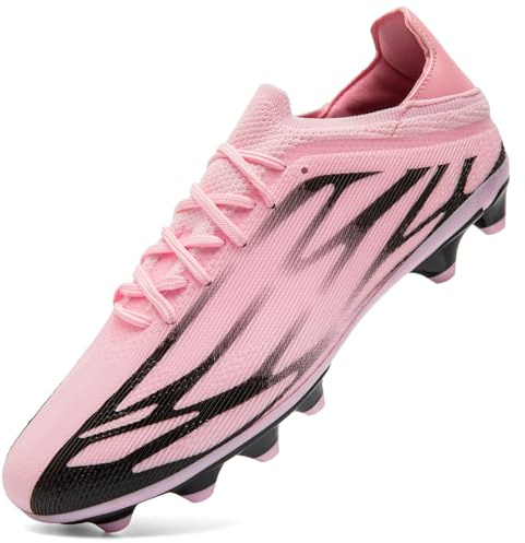 ASOCO DREAM Zapatillas de Fútbol Hombre Botas de Fútbol Profesionales Exteriores Atletismo Entrenamiento Zapatos de Fútbol Calzado Deportivo,Rosa,42 EU