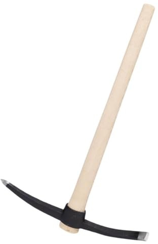 Galaflor Kreuzhacke 3 kg aus gehärtetem & geschmiedetem Stahl | Stabiler Eschenstiel 95 cm | Spitzhacke & Flachhacke für Harte, steinige Böden | Wurzeln schneiden, Erde lockern, Gartenhacke
