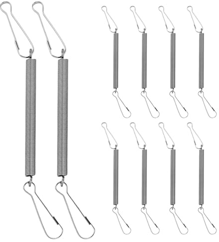 PENIKOKO 20pcs Stainless Steel Spring Clips for Bunny Water Bottle Cage Water Dispenser Extension Spring Hook Pet Drinking Bottle Holder for Hamster Rabbit Cage