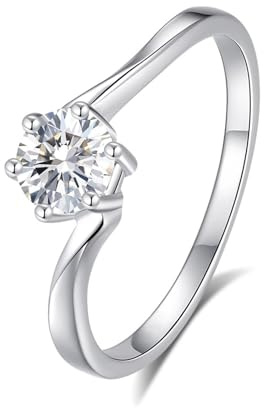 Epinki Partnerringe 18 Karat Gelbgold 750, Verdreht Trauringe mit Labor Erstellt Diamant, Pärchen Ringe PT950 Platin Echt Schmuck, Gr.47-65