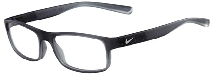 NIKE Brille Größe 53 mm MATTE DARK GREY,CLEAR, EYE SIZE: 53 BRIDGE: 17 HORIZONTAL MEASUREMENT: 53 VERTICAL MEASUREMENT: 32,7